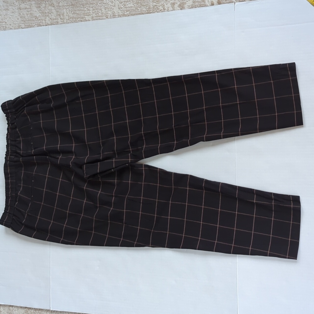 Liz Claiborne Simply Liz Plaid Career Pants 10 Black Brown/Tan Pattern - Picture 10 of 16